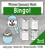 Winter Math 3rd Grade BINGO Game Bundle