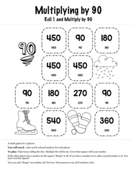 Winter Math 3rd Grade+ Bump Games Bundle by Chalk And Challenge