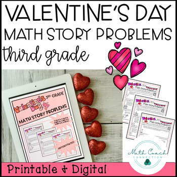 Preview of 3rd Grade Valentine's Day Math Story Problems