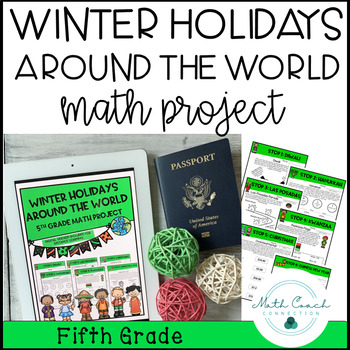 Preview of 5th Grade Math Project Winter Holidays Around the World