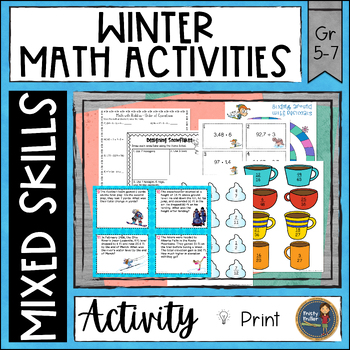 Preview of Winter Math Activities - Game Board, Matching, Task Cards, Color by Number