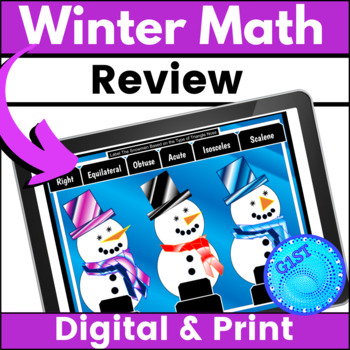 Preview of Winter Math Activities 4th Grade and 5th Grade Google Slides