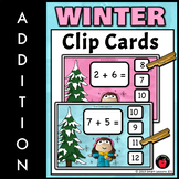 Winter Math Activities Addition to 10: Clip Cards Winter M