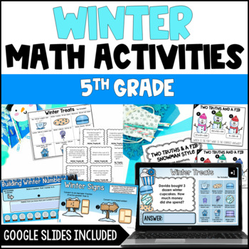 Preview of Winter Math Activities | Digital Winter Activities for 5th Grade