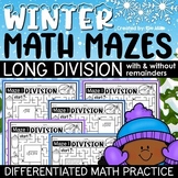 Winter Math Activities Long Division Practice Worksheets W