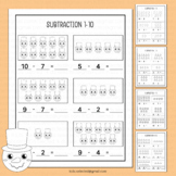 Winter Math Activities Subtraction Worksheets Sub to 10 Nu