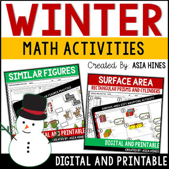 Preview of Winter Math Activities for Middle School