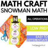 Winter Math Snowman Activity Craft Addition Subtraction Mu