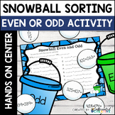 Winter Math Activity Even or Odd Snowballs Math Sorting Center