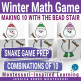 Winter Math Activity - Montessori Making 10 Bead Stair Sno