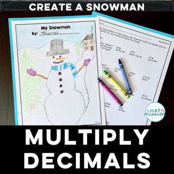 Preview of Snowman Winter Math Activity Multiplying Decimals