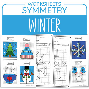 Preview of Winter Math Activity Christmas Winter Symmetry Snowflake Snowman Math Centers