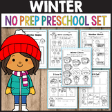 Winter Math Activity Worksheets for Preschool Kindergarten Morning Work