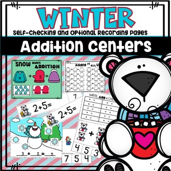 Winter Math Addition Activities Centers by The Joyful Journey | TPT