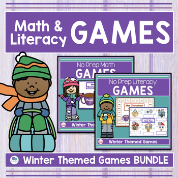 Preview of Winter Math And Literacy Centers And Activities No Prep Games