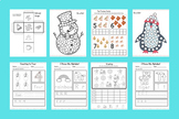 Winter Math & Reading worksheet - christmas craft - Winter