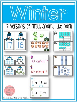 Preview of Winter Math Around the Room Bundle