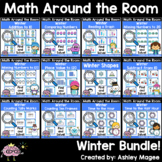 Winter Math Around the Room Printable Task Cards Center Ac