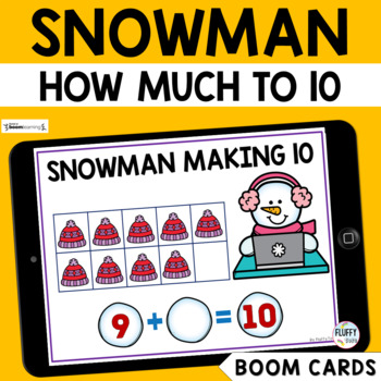 Preview of Winter Math Boom Cards Addition to 10 with Snowman