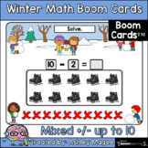 Winter Math Boom Cards - Mixed Addition & Subtraction to 1