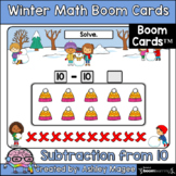 Winter Math Boom Cards - Subtraction from 10 - Digital Dis