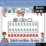 Winter Math Boom Cards - Subtraction from 20 - Digital Dis