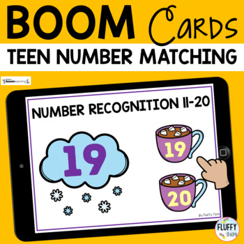 Preview of Winter Math Boom Cards TEEN Number Recognition