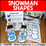 Winter Math Center, Snowman Shape Center for Kindergarten