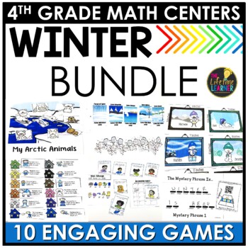 Preview of Winter Math Centers | 4th Grade Math Games BUNDLE