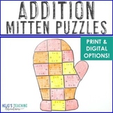 ADDITION Winter Math Worksheet Alt: The Mitten Activity Cr