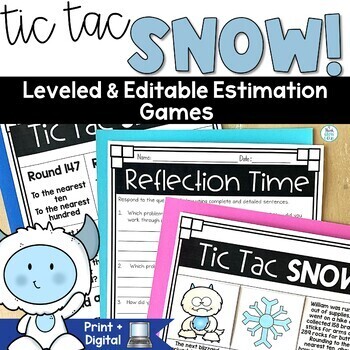 Preview of Winter Math Centers Games Activities Estimation February 3rd 4th 5th Grade