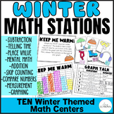 Winter Math Centers for 2nd Grade - 10 Winter Math Station