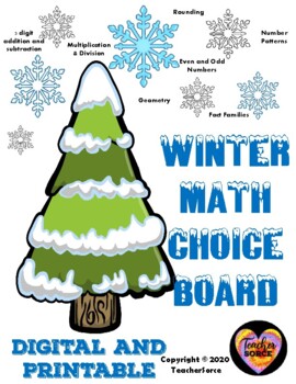 Preview of Winter Math Choice Board