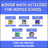 Winter Math Color-by-Number Activities for Middle School Bundle