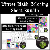 Winter Math Coloring Sheets Bundle for 7th or 8th grade