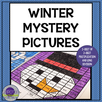 Preview of Winter Math Coloring Pages Multiplication and Long Division