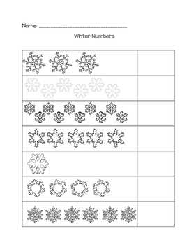 winter math count and write 1 10 by crafty maestra tpt