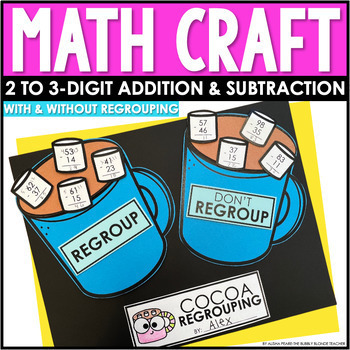 Preview of Winter Math Craft 2 & 3 Digit Addition & Subtraction with Regrouping
