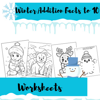 Preview of Winter Math Craft | Counting and Addition Winter activity