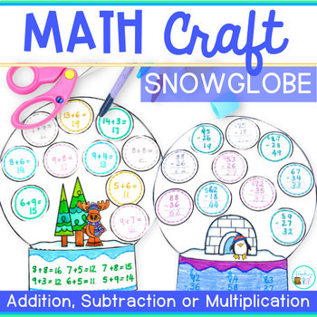 Preview of Snow Globe Craft | Winter Math Craft for a Winter Bulletin Board