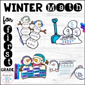 Preview of Winter Math Craftivities for First Grade {Fact Families, Equations & Graphing}