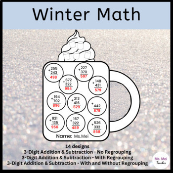 Preview of Winter Math Crafts - 3-Digit Addition and Subtraction