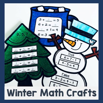 Preview of First Grade Winter Math Crafts - Snowman Math Craft