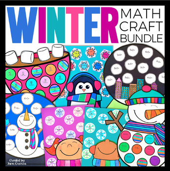 Preview of Winter Math Crafts Bundle with Snowman and Penguin Activities & Centers