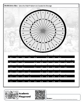 Preview of Winter Math Cypher Wheel Decoder Worksheet (Two-Digit Addition)