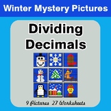 Winter Math: Dividing Decimals - Color-By-Number Math Myst