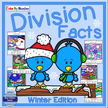 Preview of Winter Math | Division Facts Color By Number
