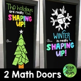 Winter Math Door Decoration Set with Polygons