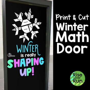 Preview of Winter Math Door or Bulletin Board Kit with Polygon Snowflake