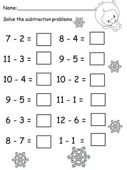 Winter Math Facts by Carole Peery | TPT